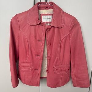 Banana Republic pink leather jacket